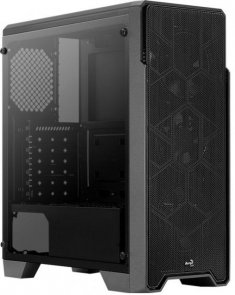 ATX, Aerocool Ore Saturn FRGB-G, No PSU, Fan 4x12cm, 2xUSB2.0, 1xUSB3.0, Black, прозора бокова стінка