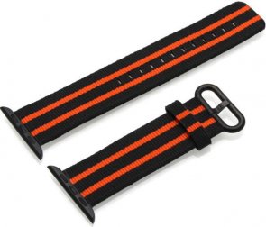 Ремінець HiC for Apple Watch 42/44mm - Woven Nylon Black/Orange