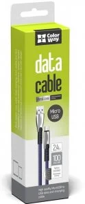 Фото: Кабель ColorWay Zinc Alloy AM / Micro USB 1m Blue (CW-CBUM011-BL) № 3 | KTC