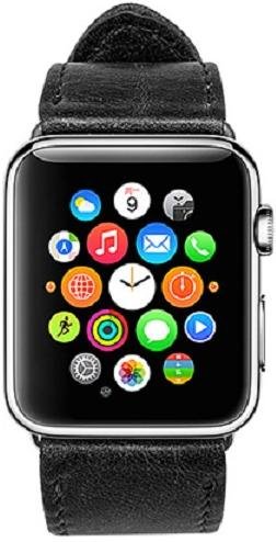 Ремінець JISON for Apple Watch 38/40mm - Leather Loop Band Black