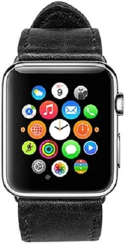 Фото: Ремінець JISON for Apple Watch 41/40/38mm - Leather Loop Band Black № 3 | KTC