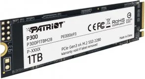 Фото: SSD-накопичувач Patriot P300 2280 PCIe 3.0 x4 NVMe 1TB (P300P1TBM28) № 2 | KTC