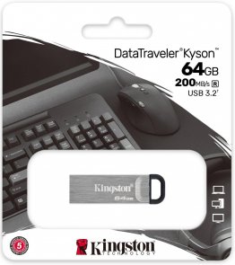 Флешка USB Kingston DT Kyson 64GB Silver/Black (DTKN/64GB)