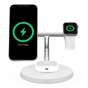 Док-станція Belkin 3in1 MagSafe iPhone 12 Wireless Charger White (WIZ009vfWH)