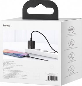 Зарядний пристрій Baseus Super Si Quick Charger PD 20W Black (CCSUP-B01)