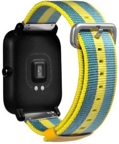 Ремінець Mijobs for Amazfit Bip/Pace 20mm Yellow/Blue (AMZBPUNTXT)