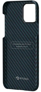 Чохол Pitaka for iPhone 12 - MagEZ Case Black/Blue Twill (KI1208M)