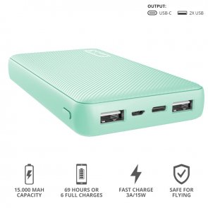 Батарея універсальна Trust Primo Compact 15000mAh Mint (23902_TRUST)