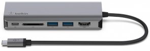 USB-хаб Belkin USB-C 6-in-1 Multiport Adapter (AVC008BTSGY)