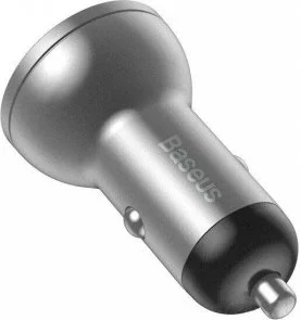 Фото: Автомобільний зарядний пристрій Baseus Digital Display Dual 4.8A Silver (CCBX-0S) № 2 | KTC