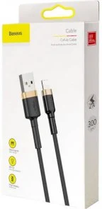 Фото: Кабель Baseus Cafule 2A AM / Lightning 3m Black/Gold (CALKLF-RV1) № 6 | KTC