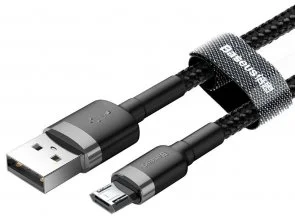 Фото: Кабель Baseus Cafule 1.5A AM / Micro USB 2m Grey/Black (CAMKLF-CG1) № 3 | KTC