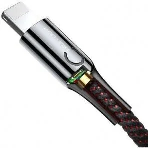 Фото: Кабель Baseus C-shaped Light Intelligent Power-off AM / Lightning 1m Black (CALCD-01) № 2 | KTC