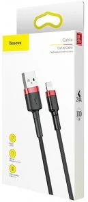 Фото: Кабель Baseus Kevlar 2.4A AM / Lightning 1m Black/Red (CALKLF-B19) № 8 | KTC