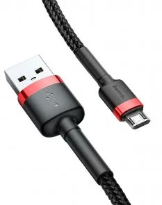 Фото: Кабель Baseus Cafule 2.4A AM / Micro USB 1m Black/Red (CAMKLF-B91) № 3 | KTC