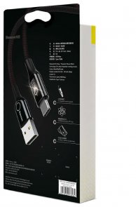 Кабель Baseus C-shaped Light Intelligent Power-off AM / Type-C 1m Black (CATCD-01)