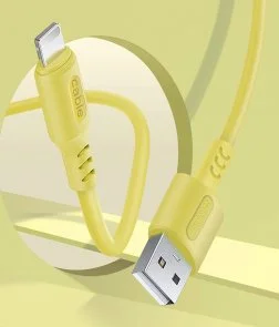 Фото: Кабель ColorWay Soft Silicone 2.4A AM / Lightning 1m Yellow (CW-CBUL043-Y) № 4 | KTC
