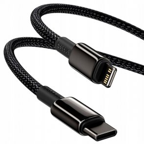 Кабель Baseus Tungsten Gold PD 20W Type-C / Lightning 1m Black (CATLWJ-01)