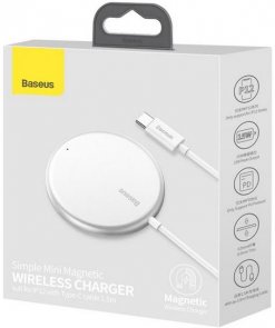 Зарядний пристрій Baseus Simple Mini Magnetic 15W White (WXJK-F02)