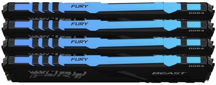 Оперативна пам’ять Kingston Fury Beast RGB DDR4 4x16GB (KF432C16BB1AK4/64)