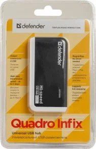 Фото: USB-хаб Defender USB 2.0 4 Port Quadro Infix (83504) № 3 | KTC