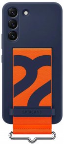 Чохол Samsung for Galaxy S22 - Silicone with Strap Cover Navy (EF-GS901TNEGRU)