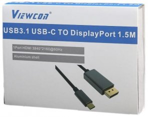 Кабель Viewcon Type-C / DisplayPort Black (TE392)
