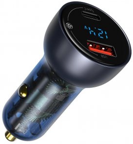Зарядний пристрій Baseus Particular Digital Display QC PPS 65W Dual QC3.0 Dark Gray with Type-C 100W cable (TZCCKX-0G)