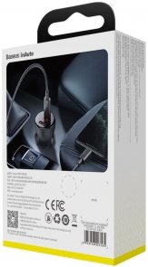 Зарядний пристрій Baseus Digital Display PPS Dual QC Car Charger 45W with Type-C 60W cable Black (TZCCBX-C0G)