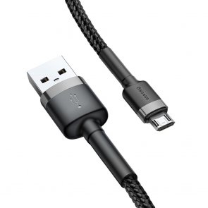  Кабель Baseus Cafule 2A AM / Micro USB 3m Grey/Black (CAMKLF-HG1)