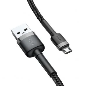 Фото: Кабель Baseus Cafule 2A AM / Micro USB 3m Grey/Black (CAMKLF-HG1) № 2 | KTC