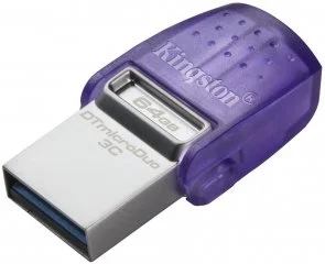Фото: Флешка USB Kingston DataTraveler microDuo 3C 64GB (DTDUO3CG3/64GB) № 2 | KTC