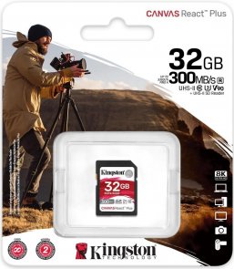 Карта пам'яті Kingston Canvas React Plus SDHC 32GB (SDR2/32GB)