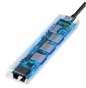 USB-хаб Baseus Mechanical Eye 6in1 3xUSB/Type-C/HDMI/RJ45 Gray (CAHUB-J0G)