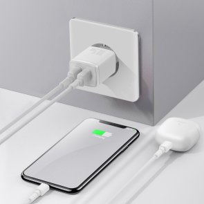 Зарядний пристрій Baseus Compact Charger 2U 10.5W White (CCXJ010202)