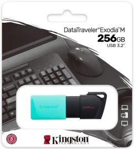 Фото: Флешка USB Kingston DataTraveler Exodia M 256GB Black/Teal (DTXM/256GB) № 3 | KTC