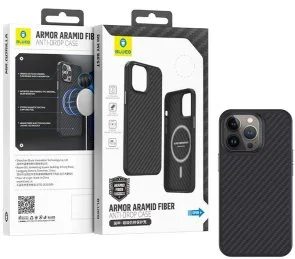 Фото: Чохол Blueo for iPhone 14 Pro Max - Armor Aramid Fiber Anti-Drop Case Black № 7 | KTC