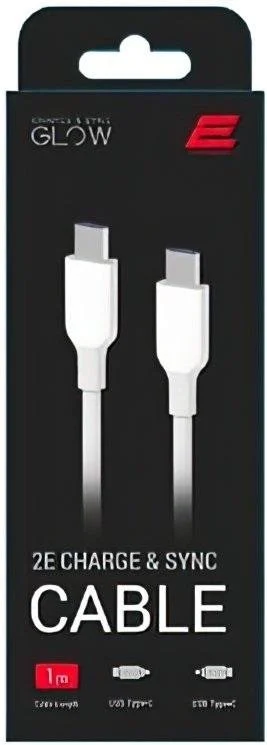 Фото: Кабель 2E Glow 60W Type-C / Type-C 1m White (2E-CCCC-WH) № 2 | KTC