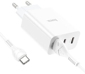 Зарядний пристрій Hoco C99A 20W White with Type-C cable (37052)