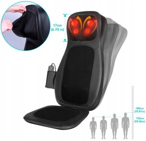 Масажна накидка на крісло Naipo Neck and Back з підігрівом і вібрацією MHBK-C2030 (Black)