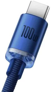Фото: Кабель Baseus Crystal Shine Series 100W 5A AM / Type-C 1.2m Blue (CAJY000403) № 3 | KTC