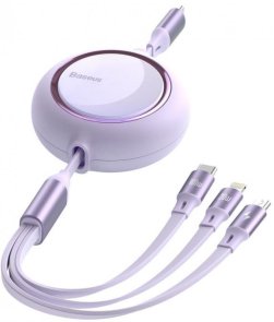 Кабель Baseus Baseus 3in1 100W Type-C / Lightning/Micro USB/Type-C 1.2 Purple (CAMLC-AMJ05)