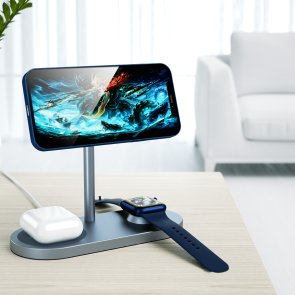 Док-станція WIWU Power Air X23 3in1 Wireless Charger Black