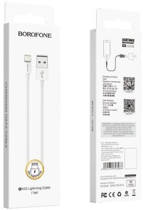  Кабель BOROFONE BX22 Bloom 2.4A AM / Lightning 1m White (BX22LW)