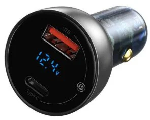 Фото: Автомобільний зарядний пристрій Baseus Particular Digital Display PPS Dual Quick Charger 65W Silver (CCKX-C0A) № 2 | KTC
