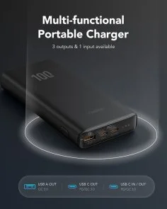 Фото: Батарея універсальна Veger T100 20000mAh 100W Black (6970453555461) № 6 | KTC