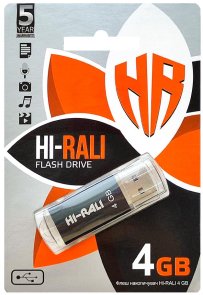 Флешка USB HI-Rali Rocket Series 4GB Black (HI-4GBVCBK)