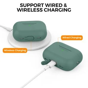 Фото: Чохол for AirPods Pro 2 - Silicon Case DELIDIGI Midnight Green № 3 | KTC