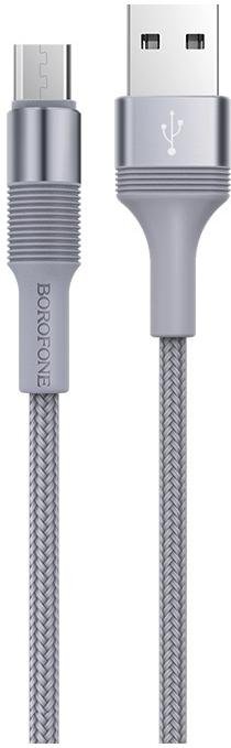 Кабель BOROFONE BX21 Outstanding 2.4A AM / MIcroUSB 1m Metal Gray (BX21MMG)