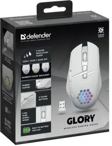 Фото: Миша Defender Glory GM-514 Wireless White (52513) № 10 | KTC